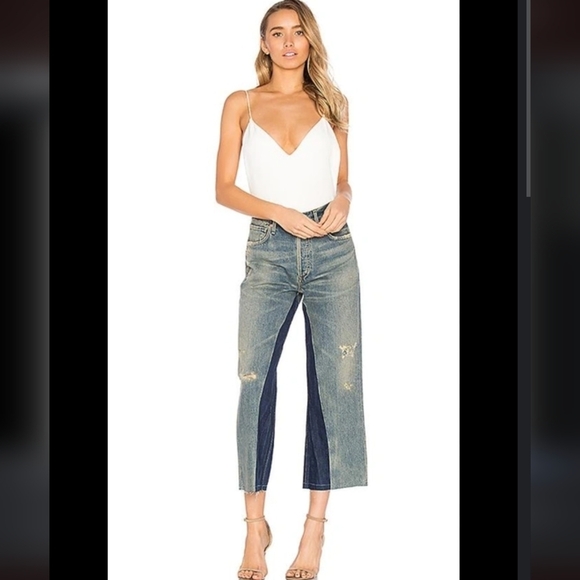 Citizens of Humanity 27 Cora Crop Wide Leg Relaxed Shadow Inseam Livingston Jean - Picture 2 of 16